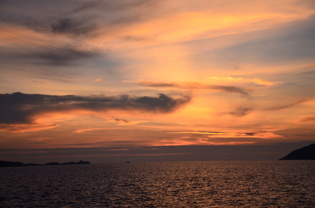 Udsigt til solnedgang fra Star Clipper